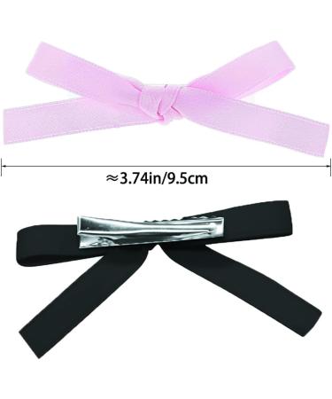 12 Pieces Cute Hair Clips Solid Color Bow Alligator Hair Clips Ribbon Bow Clips Girls Bow Hair Clips for Women Girls Hair Accessories (Pink Off White Black Milk Yellow) - Buy Online on GoSupps.com