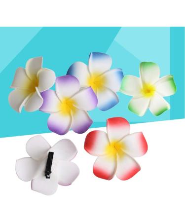 Pretyzoom Hawaiian Plumeria Hairpins - 12-Piece Tropical Hair Clip Set for Beach Weddings & Parties - 9cm Mixed Colors - Buy Online on GoSupps.com
