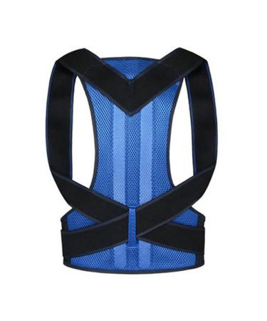 DFHBFG Female Male Posture Corrector Adjustable Back Support Nylon Elastic Shoulder Back Brace Corset Back Belt(Blue XXXL Code) XXXL code Blue