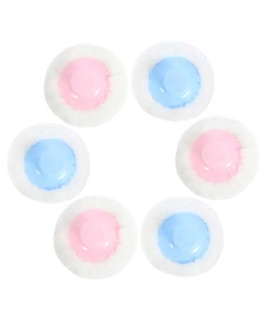 VICASKY Lot de 6 Houppettes Applicatrices de Poudre Douce pour B b Peluche Apaisante Kit Mixte Bleu Clair et Rose Soin Visage et Corps R utilisable et Facile Nettoyer Usage