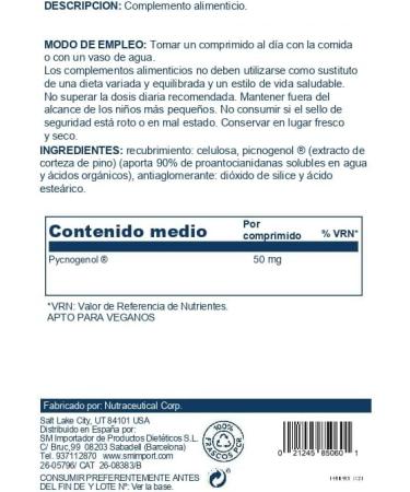 KAL 50 mg Pycnogenol Tablets - 60 Count | Powerful Antioxidant Supplement - Buy Online on GoSupps.com