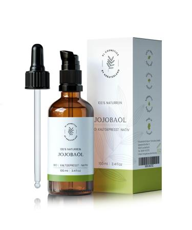 Herbal land jojoba oil organic skin oil - 100ml jojoba oil cold pressed natural -pure natural cosmetics care oil for skin & hair - in premium quality 1x jojoba oil 100ml