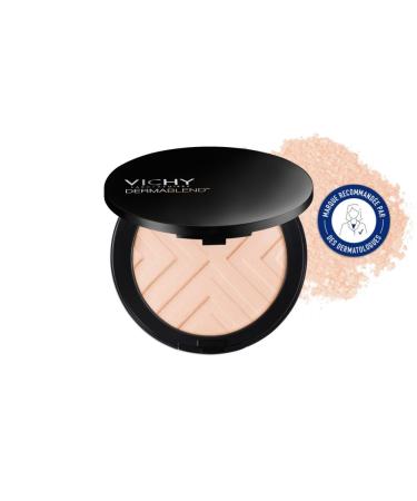 Vichy Dermablend Covermatte Fond de Teint Poudre Compacte Anti-Imperfections Longue Tenue 12H Haute Couvrance SPF 25 Adapt aux Peaux Sensibles Teinte : Opal 15 9 5 g