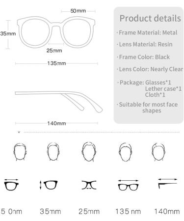 Lanlang Foldable Reading Glasses for Men & Women - Blue Light Filter Mini Anti-Blue 0-4 Diopters | FM-001 Black - Buy Online on GoSupps.com