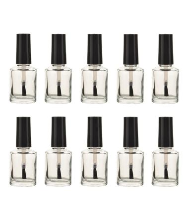 Nail Polish Containers Empty Glass Bottles with Brush Cap Refillable for Making Your Own Nail Polish 14ml 10pcs
