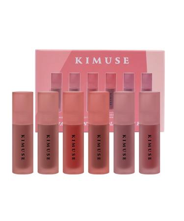 KIMUSE Water Gel Lip Tint 6 Colors Set  Highly Pigmented Long Lasting Moisturizing Glossy Lip Stains  Hydrate Lightweight Lip Gloss Makeup 6PCS
