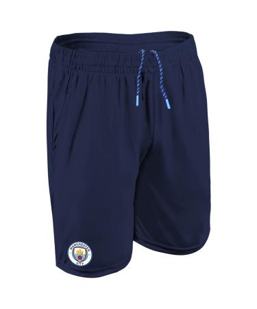 Icon Sports Men's Compatible with Manchester City Poly Soccer Shorts -01 Medium Manchester City