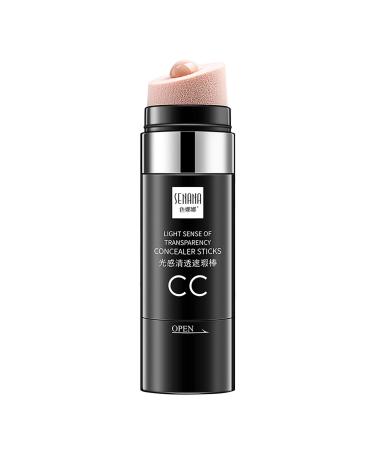 CC Cream Mushroom Removable Sponge Head Foundation Moisturizing Concealer Moisturizing Long Lasting BB Cream Concealer Stick Light & Breathable BB Cream Cushion Concealer Repair Stick (#01White)