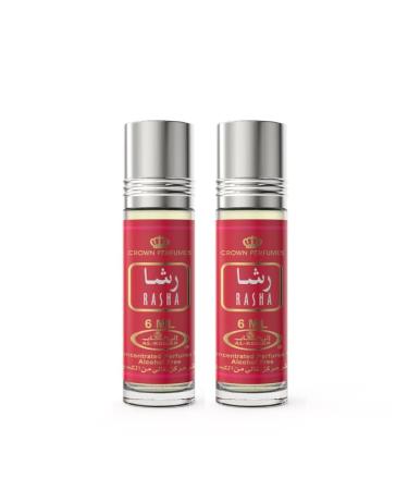 Al-Rehab Rasha Concentrated Perfume Rollerball for Women 0.20 Oz (Pack Of 2)