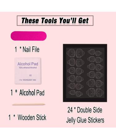 Orange Ombre Press On Nails - Short Medium Coffin Fake Nails with Glitter | 24Pcs Acrylic Ballerina False Nails for Women & Girls - Perfect for Weddings - Buy Online on GoSupps.com