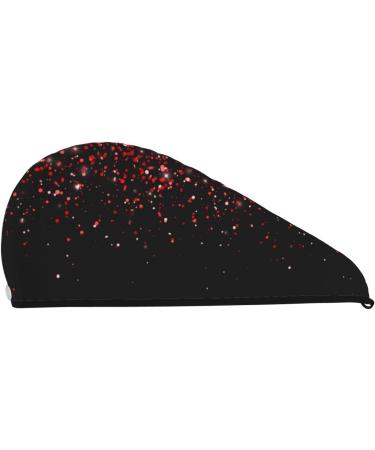 Microfiber Hair Drying Cap - Red Glitter Soft Absorbent Towel for Quick Drying Curly Long & Thick Hair - Buy Online on GoSupps.com