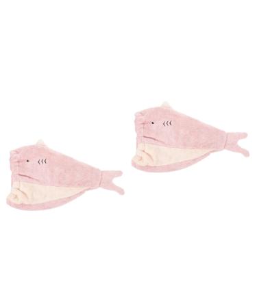 POPETPOP 2pcs Dry Hair Cap Shower Cap Coral Fleece Scarf Child Girl