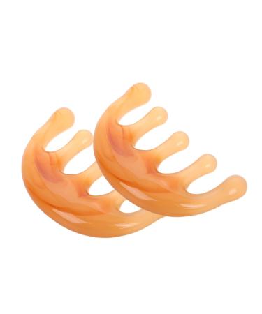 VALICLUD 2 Pi ces Peigne M ridien Outil De Massage De La T te Outils De Massage Du Visage Gratte-t te Peigne Grattoir Cuir Chevelu Masseur De Cheveux R sine Coffee Caf