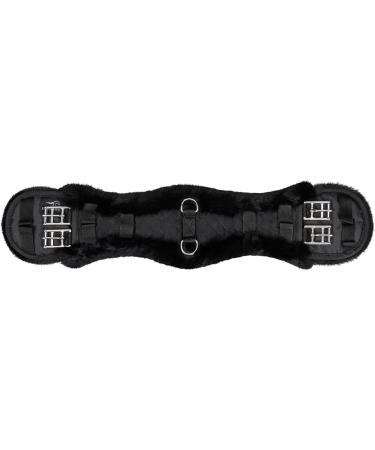 Equinate Saddle Strap LUKE - Anatomical Short Dressage Belt with Synthetic Lambskin | 50-80cm Natural Brown & Black Options - Buy Online on GoSupps.com