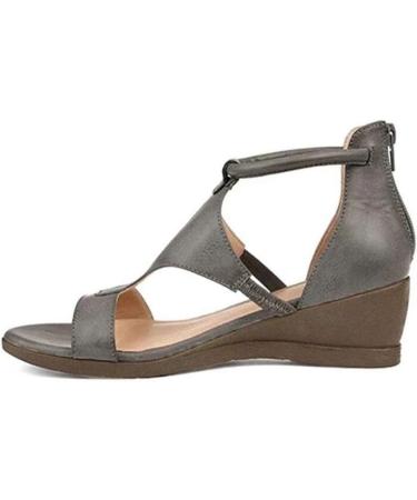 Women's Summer Plateau Sandals - Comfortable Open Toe Wedge Shoes Zippered Vintage Flip-Flops High-Quality Orthopedic Slippers in Red - EU Size 41 Bruin 43 - Buy Online on GoSupps.com