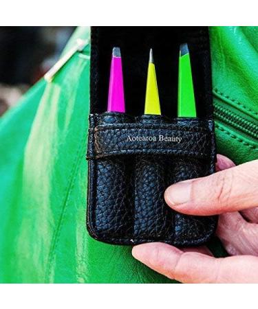 Professional Stainless Steel Tweezers Set - Pointed, Slant, and Straight Precision Tools for Eyebrows, Ingrown Hair, Nose Hair, and Splinters - Includes Case - 3 Pack (Multi) - Buy Online on GoSupps.com