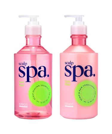 Kerasys Scalp Spa Silicone Free Weakly Acidic AHA Fresh Floral 25.36 fl oz / 750 ml (Shampoo + Conditioner Set)