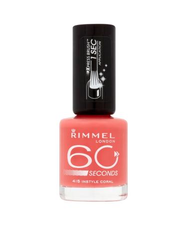 Rimmel 60 Seconds Nail Polish Instyle Coral 415 Instyle Coral 8 ml (Pack of 1)