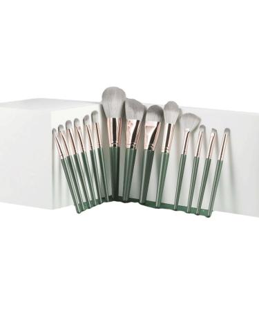 Shop Eco-Friendly 14-Piece Green Makeup Brush Set - Powder Blusher & Eyebrow Brushes for Flawless Foundation Application - Buy Online on GoSupps.com