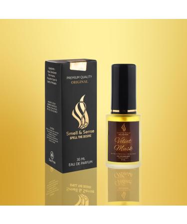 Smell & Sense Premium Velvet Musk Fragrance Perfume for Men 30 ml | Eau De Parfum | No Alcohol | Long Lasting Luxury Spray Perfumes | Zero Gas | Gifts for Men