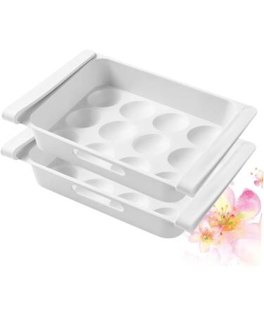 Healeved 2pcs box Type Case Storage Household Refrigerator White Fridge for Container Drawer Egg Home White 26x18cm - Buy Online on GoSupps.com
