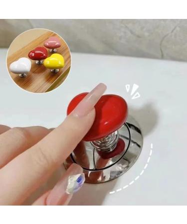 Creative Cabinet Handle Toilet Press Button Manicure Protection Heart Shaped Punch Free Bathroom Kitchen Accessories S1 - Buy Online on GoSupps.com