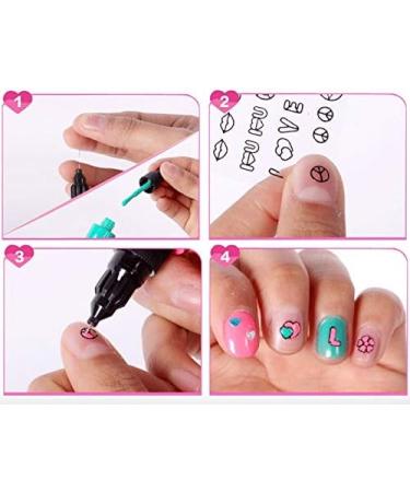 JOYSAE Nail Art Pens Set - 7 Basic Beauty Colors for Girls 5-10 - Emoji Pedicure & Manicure Kit - Buy Online on GoSupps.com