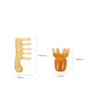 Tovinanna 2-in-1 Jade Resin Scalp Massager Comb - Wide Tooth Comb for Scalp Care & Relaxation - Buy Online on GoSupps.com