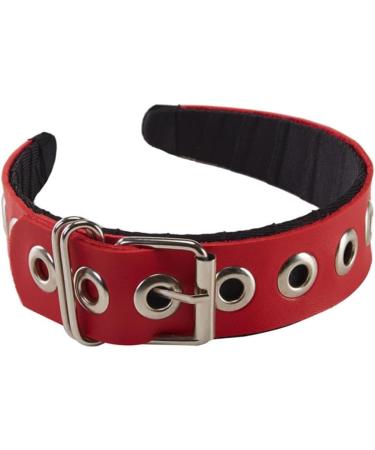TQUXNGA PU Leather Headband Gothic Tiaras Leather Buckle Headband Rock Headband Punk Headband Steampunk PU Leather Headpiece Red - Buy Online on GoSupps.com