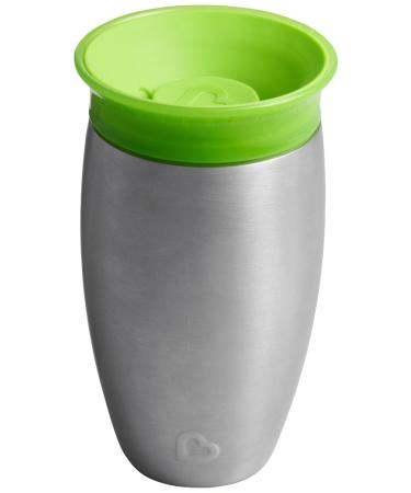 Munchkin Miracle 360 Cups Stainless Steel Toddler Cup BPA Free Baby & Toddler Sippy Cup Non Spill Cup Dishwasher Safe Baby Cup Leakproof Childrens Cups 12+ Months - 10oz/296ml Green
