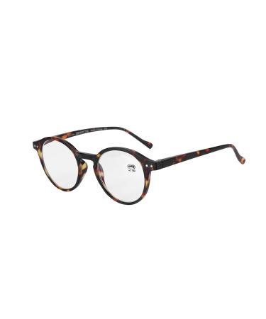 Zenottic blue light block glasses anti -dizzy glass women and men light round frame retro glasses0.0 1.0 1.5 2.5 3.0 turtle +0.00 diopters (1 Pack)