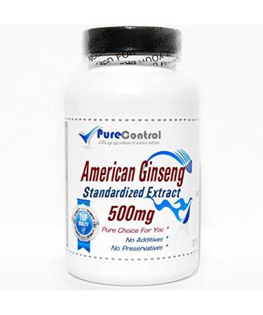 American Ginseng Standardized Extract 500mg // 100 Capsules // Pure // by PureControl Supplements