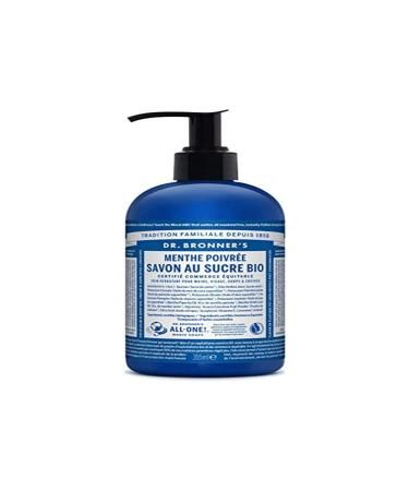 Dr Bronner's Organic Sugar Liquid Soap Peppermint Pump Bottle 355 ml