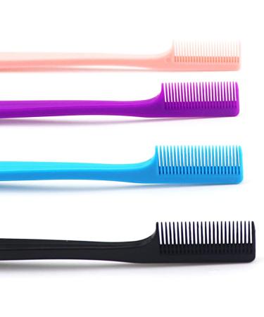 Dual Edge Eyebrow Brush and Comb Portable 2 In 1 Double Sided Eyelash Hairline Control Shaper Hair Brush Makeup Grooming Tool for Women Girls Pink - Buy Online on GoSupps.com