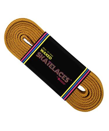 Bont Skates Waxed Laces - 6mm & 8mm - 47" 71" 79" 96" 108" - Gold 8mm Wide / 79 inch / 200cm