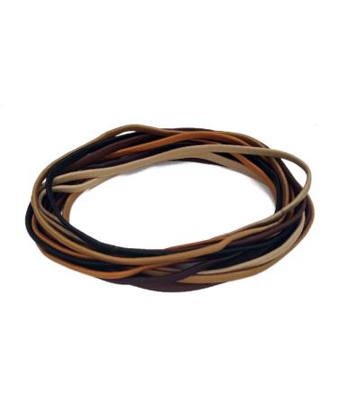 12 Extra Large Hair Ties for Dreadlocks and Thick Hair Long and Oversized (Brown Assortment)