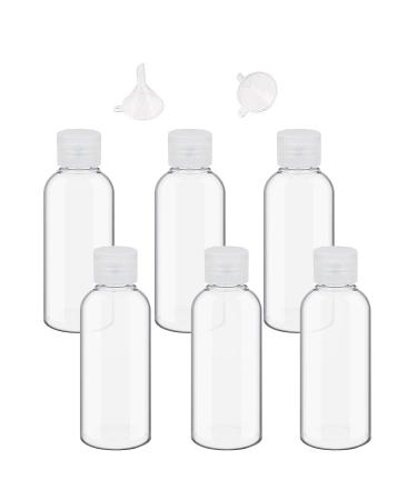 6 pieces of travel bottle set and 2 x funnel 100ml plastic bottle Transparent cosmetic flasher suitable for cosmetics camping travel accessories shampoo lotion