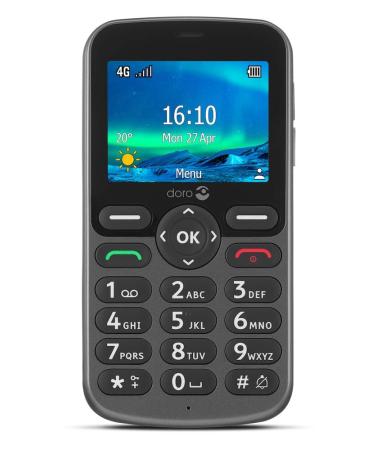 Doro 5860 4G Unlocked Mobile Phone for Seniors with Talking Number Keys 2MP Camera Assistance Button and Charging Cradle UK and Irish Version (Graphite)