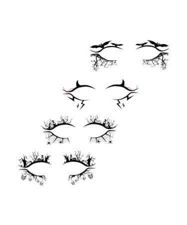 TOVINANNA 12 Pairs Halloween Eye Liner Stickers Halloween Eyes Decoration Cat Eyes Stickers Eyelash Strips Eyeshadow Stickers Eye Liner Stickers