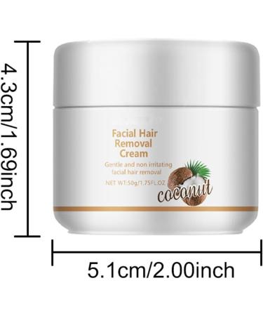  Generisch Facial hair removal cream coconut-based hair removal cream for upper lip and chin gentle and non-irritating hair removal cream body-friendly (1 - Buy Online on GoSupps.com