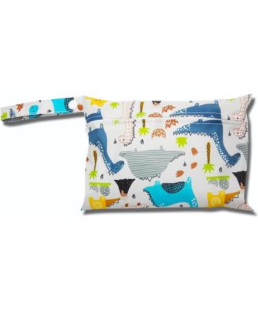 Egurs Waterproof Reusable Diaper Bag - Little Dinosaur Wetbag (22x15cm) - Eco-Friendly & Durable - Buy Online on GoSupps.com
