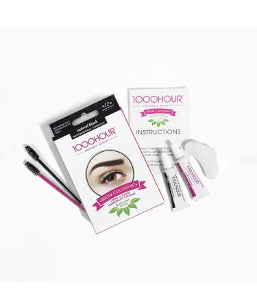 1000 Hour Brow Color Kit Natural Black - Long Lasting Temporary Color - Gentle Plant Extract Formula - 12 Applications - Buy Online on GoSupps.com
