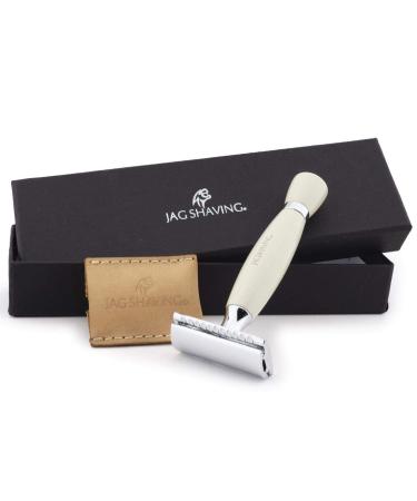 JAG SHAVING Ladies DE Safety Razor Set - Ivory Wet Shaving Razor for Men & Women - Buy Online on GoSupps.com