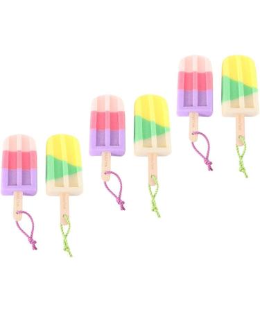 MILISTEN Ice Cream Shaped Bath Sponge Pouf Shower Set - 6Pcs with Short Handle | Unisex Bathroom Supply - Buy Online on GoSupps.com