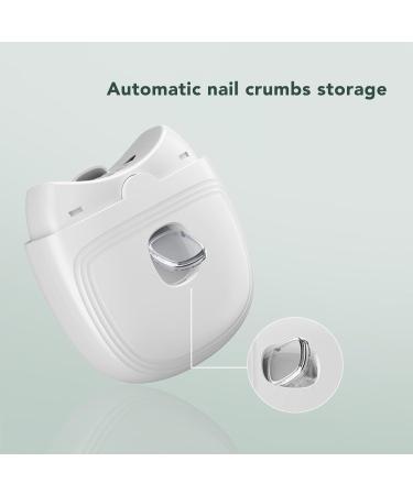 Electric Automatic Nail Clipper with Light and 2 Speeds Fingernail Cutter USB Rechargeable Fingernail Trimmer for Kids Seniors and Adult (White) - Buy Online on GoSupps.com