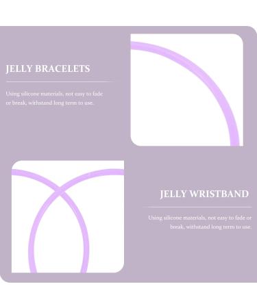 HOMSFOU 50 Pcs Silicone Bracelet Gummy Silicone Wristbands Rave Bracelets 80s Bracelets Kids Jelly Bracelet Neon Retro Gummy Bracelets Gummy Wristbands Miss Elasticity Strapping Silica Gel 5.8x5.8cmx5pcs Violetx5pcs - Buy Online on GoSupps.com
