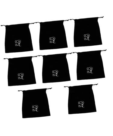 Baluue 8 Pcs Hair Dryer Storage Bag Compact Hair Dryer Storage Pouch Hair Blower Wig Bags Black Flannel