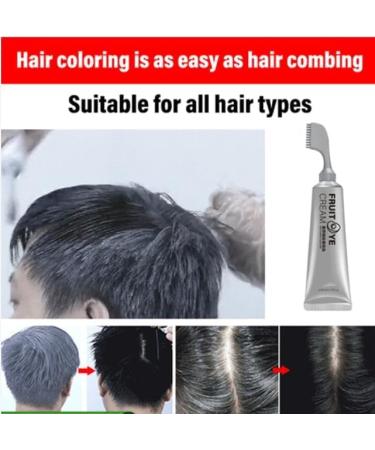 Natural Plant Extract Hair Dye Essence - Unisex Dark Brown Hair Dye with Comb | Eco-Friendly & Long-Lasting - Buy Online on GoSupps.com