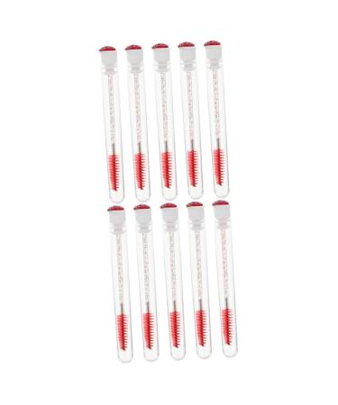 Mipcase 20 Pcs Diamond Mascara Brush Transparent Mascara Empty Mascara Bottle Beauty Eyelash Bevel 11.3x1.1cmx2pcs Orange Redx2pcs