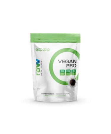 Raw Nutritional Vegan Pro Organic Plant Based Protein Powder | No Artificial Sweeteners | Non-GMO | Gluten-free | 20g Pea Protein Per Serving | 2LB (Cookies N Cream) Cookies & Cream 908.00 g (Pack of 1)